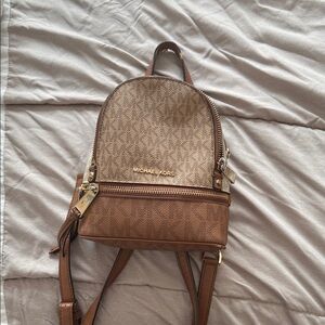 Michael Kors Tan and Brown Backpack